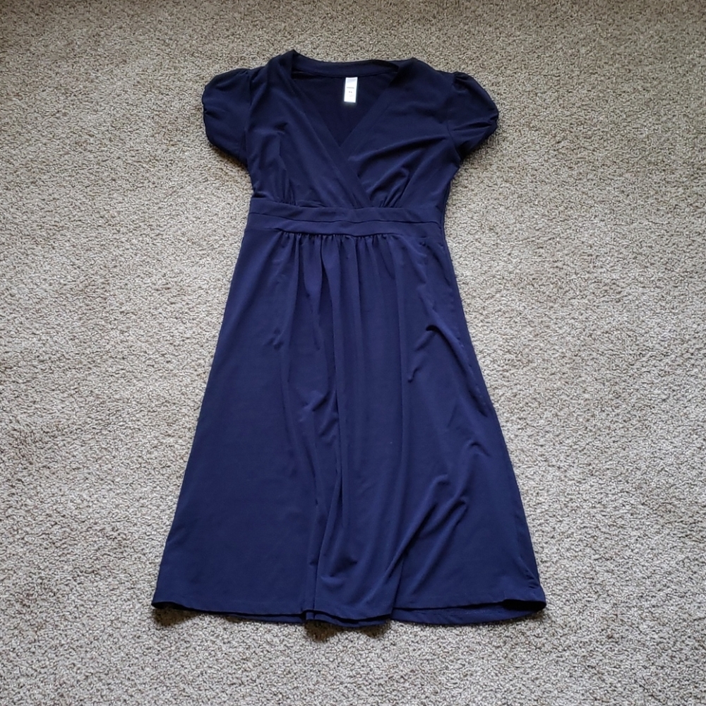 Merona Navy Blue v-neck dress - Picture 1 of 8